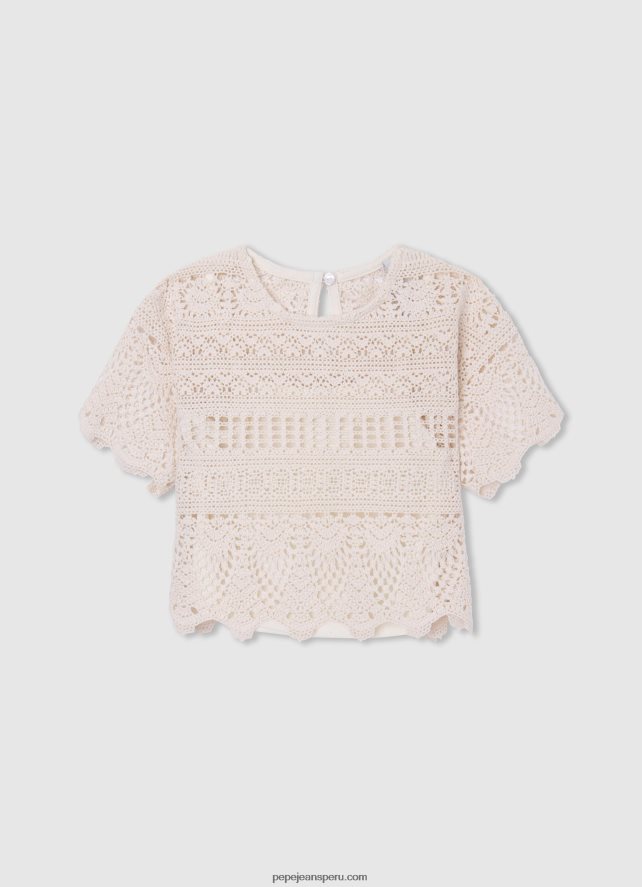 chica_blusa_crochet_noelle_pepe_jeans_44jtz1473_mousse.jpg chica blusa crochet noelle Pepe Jeans 44JTZ1473 mousse - Imagen 1