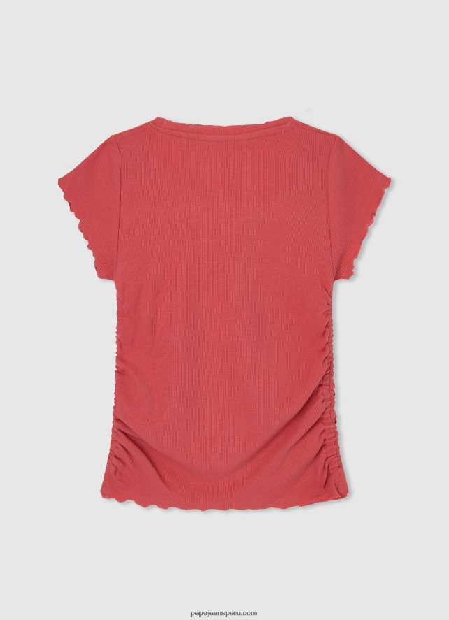 chica camisa de canalé con efecto ondulado Pepe Jeans 44JTZ1442 estudio rojo - Imagen 2
