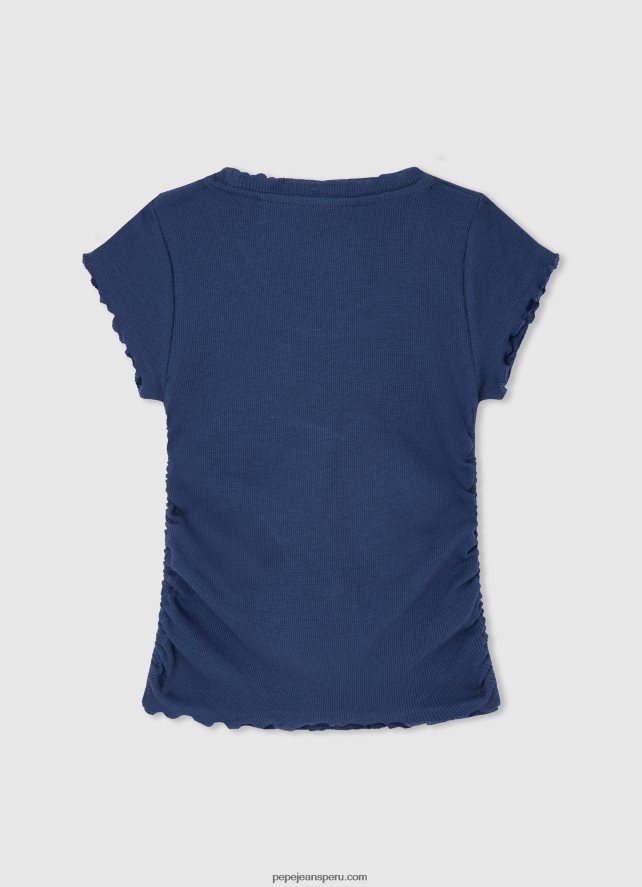 chica camisa de canalé con efecto ondulado Pepe Jeans 44JTZ1443 océano - Imagen 2