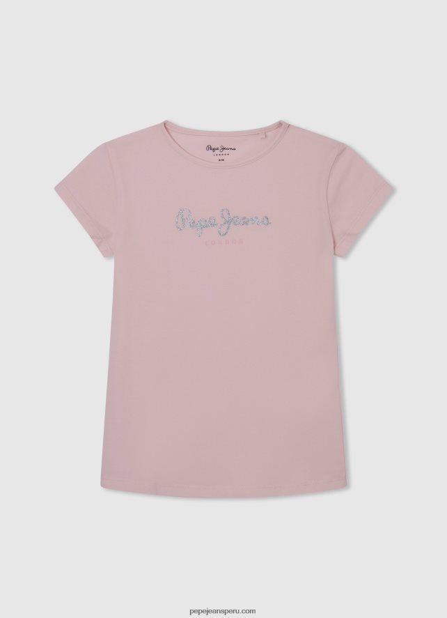 chica camiseta de canalé con estampado de rayas Pepe Jeans 44JTZ1466 océano - Imagen 5