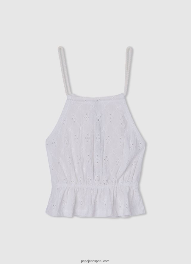 chica camiseta sin mangas con detalles calados Pepe Jeans 44JTZ1438 mousse - Imagen 2