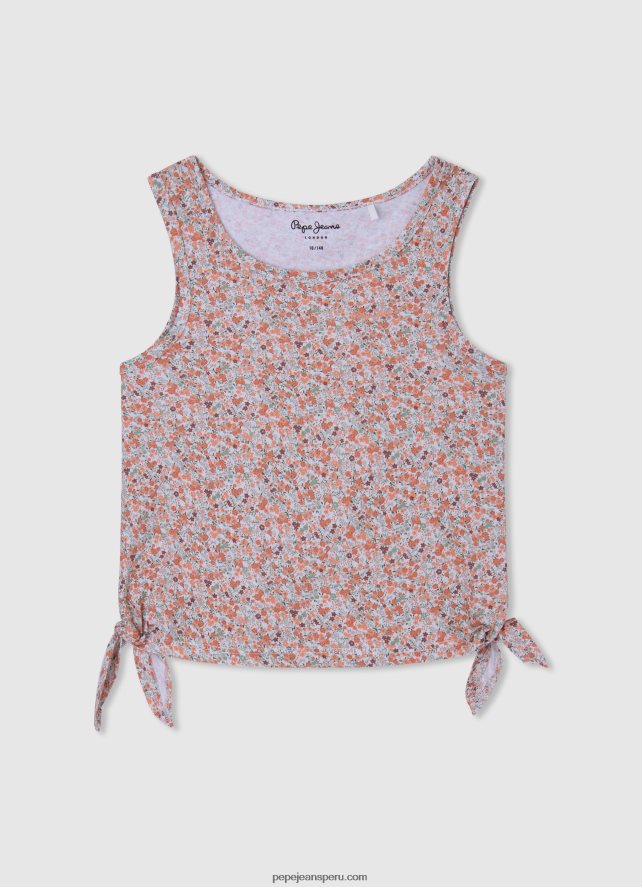 chica camiseta sin mangas con detalles calados Pepe Jeans 44JTZ1438 mousse - Imagen 5