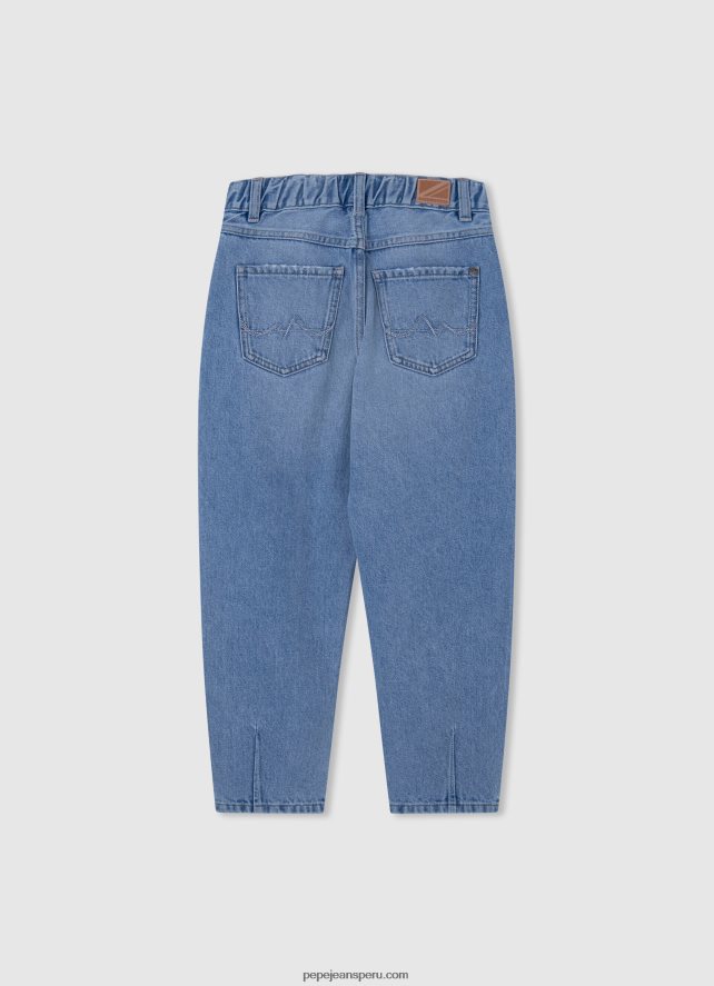 chica jeans bella de talle alto con corte globo Pepe Jeans 44JTZ1369 mezclilla - Imagen 2