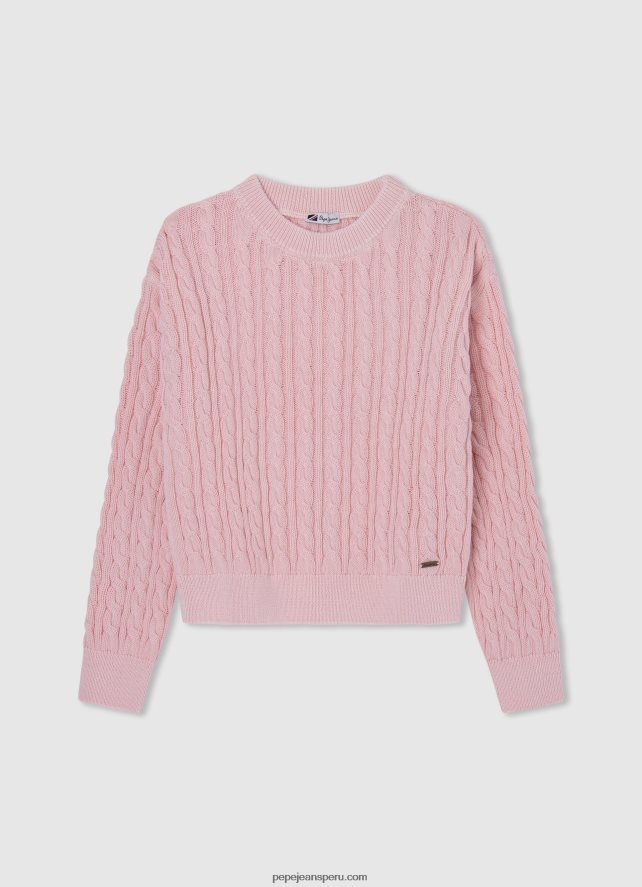 chica_jersey_trenzado_con_cuello_redondo_pepe_jeans_44jtz1407_rosa_suave.jpg chica Jersey trenzado con cuello redondo Pepe Jeans 44JTZ1407 Rosa suave - Imagen 1