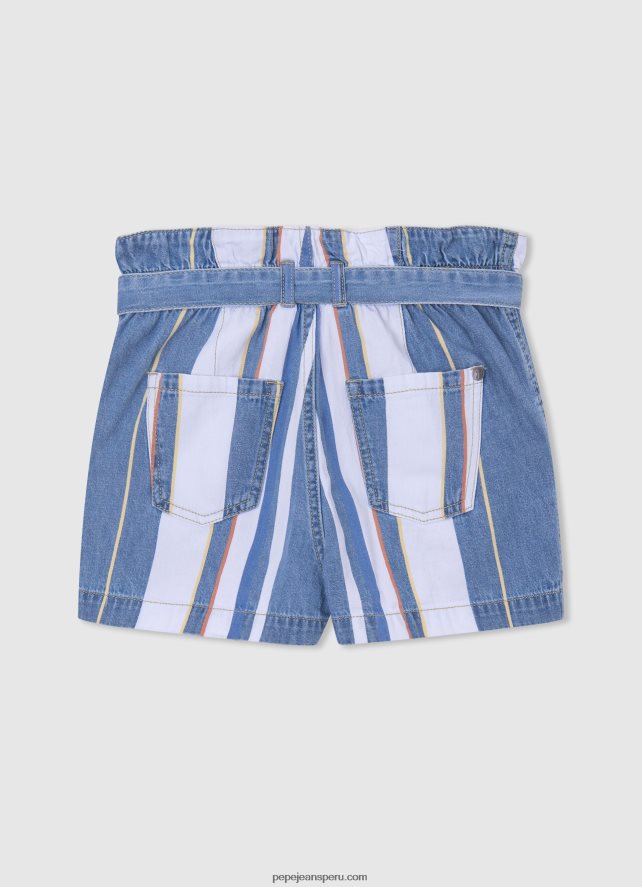 chica shorts de mezclilla con estampado de rayas Pepe Jeans 44JTZ1508 mezclilla - Imagen 2