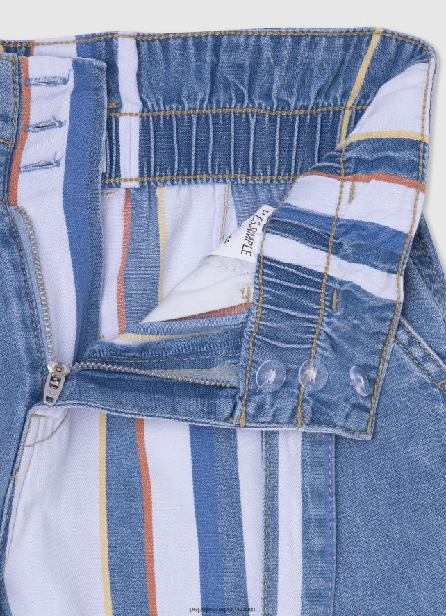 chica shorts de mezclilla con estampado de rayas Pepe Jeans 44JTZ1508 mezclilla - Imagen 3