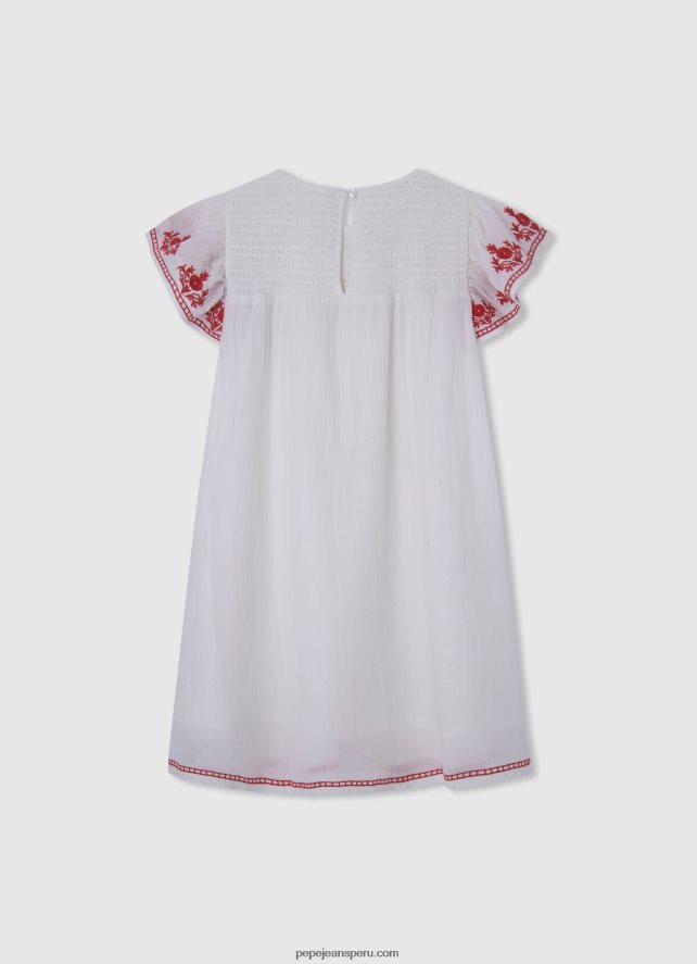 chica vestido corte romantico Pepe Jeans 44JTZ1375 blanco - Imagen 2