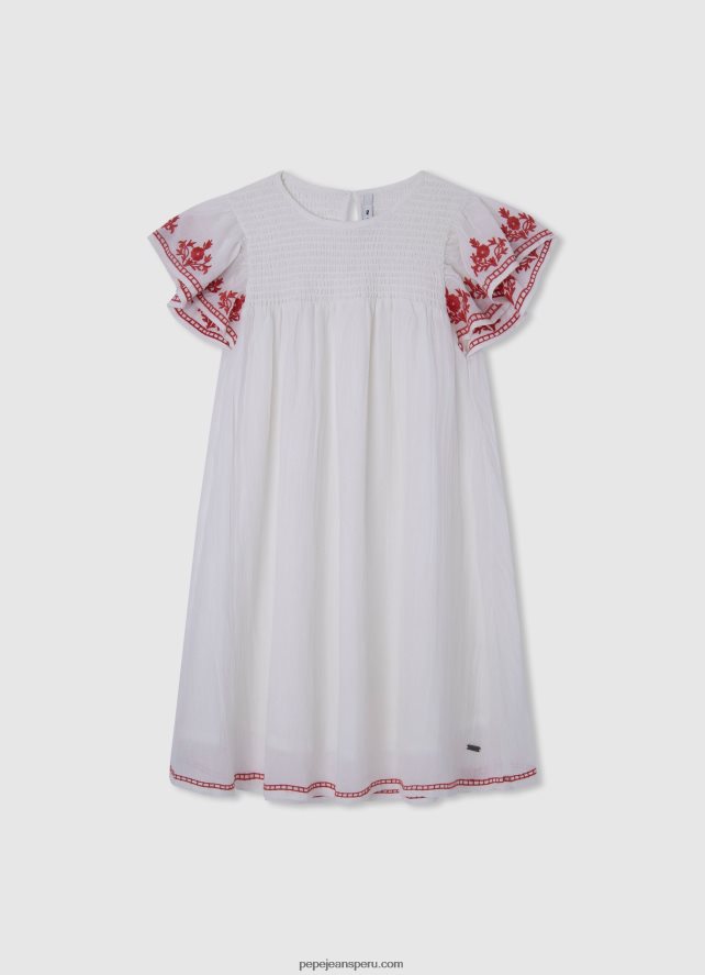 chica_vestido_corte_romantico_pepe_jeans_44jtz1375_blanco.jpg chica vestido corte romantico Pepe Jeans 44JTZ1375 blanco - Imagen 1