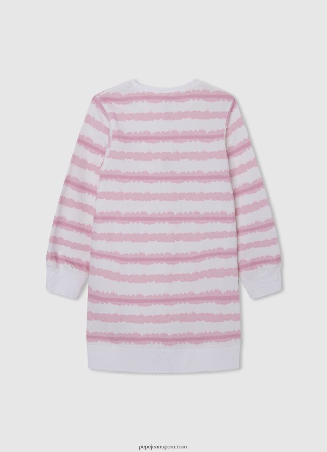 chica vestido corto con rayas degradadas Pepe Jeans 44JTZ1392 Rosa suave - Imagen 2