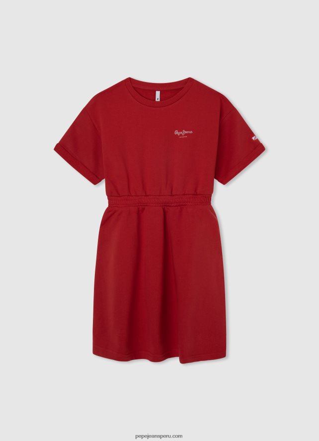 chica vestido corto con rayas degradadas Pepe Jeans 44JTZ1392 Rosa suave - Imagen 4