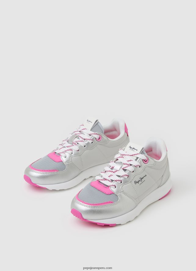 chica zapatillas deportivas york metalizadas Pepe Jeans 44JTZ1333 plata - Imagen 3