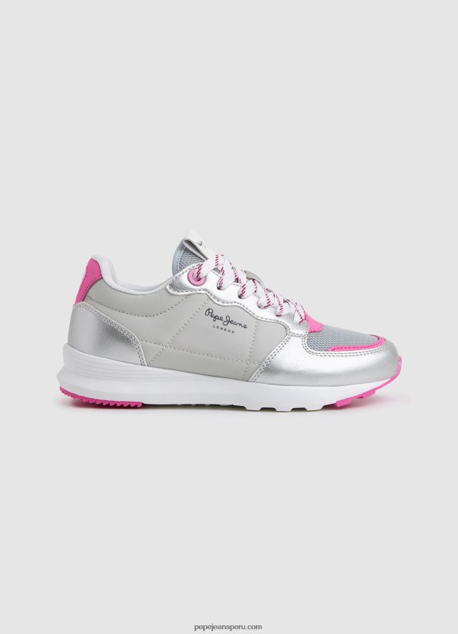 chica zapatillas deportivas york metalizadas Pepe Jeans 44JTZ1333 plata - Imagen 1