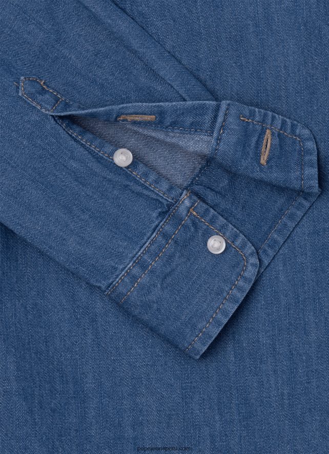 chico camisa de mezclilla regular fit portez Pepe Jeans 44JTZ1660 mezclilla - Imagen 3
