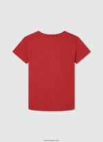 chico camiseta básica con logo Pepe Jeans 44JTZ1625 estudio rojo - Imagen 2