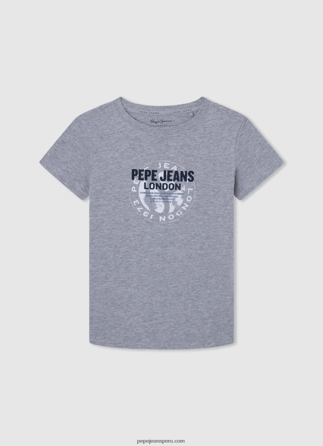 chico camiseta básica con logo Pepe Jeans 44JTZ1637 blanqueador azul - Imagen 5