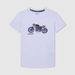 chico camiseta con estampado de motos Pepe Jeans 44JTZ1644 blanco