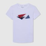 chico playera con logo de bandera Pepe Jeans 44JTZ1606 blanco