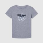 chico playera con logo estampado Pepe Jeans 44JTZ1634 gris marga