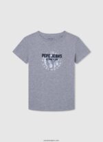 chico playera con logo estampado Pepe Jeans 44JTZ1634 gris marga