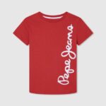 chico playera con logo vertical Pepe Jeans 44JTZ1608 estudio rojo