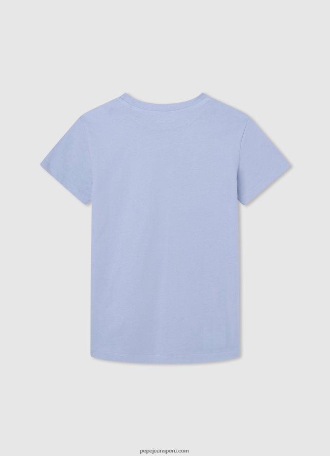 chico playera con logo vertical Pepe Jeans 44JTZ1628 blanqueador azul - Imagen 2