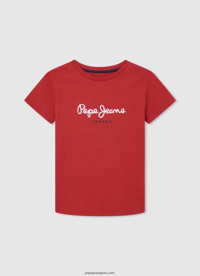 chico playera con logo vertical Pepe Jeans 44JTZ1628 blanqueador azul - Imagen 5