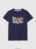 chico playera con logo y bandera Pepe Jeans 44JTZ1624 dulwich