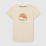 chico playera con logo y efecto desgastado Pepe Jeans 44JTZ1615 Marfil