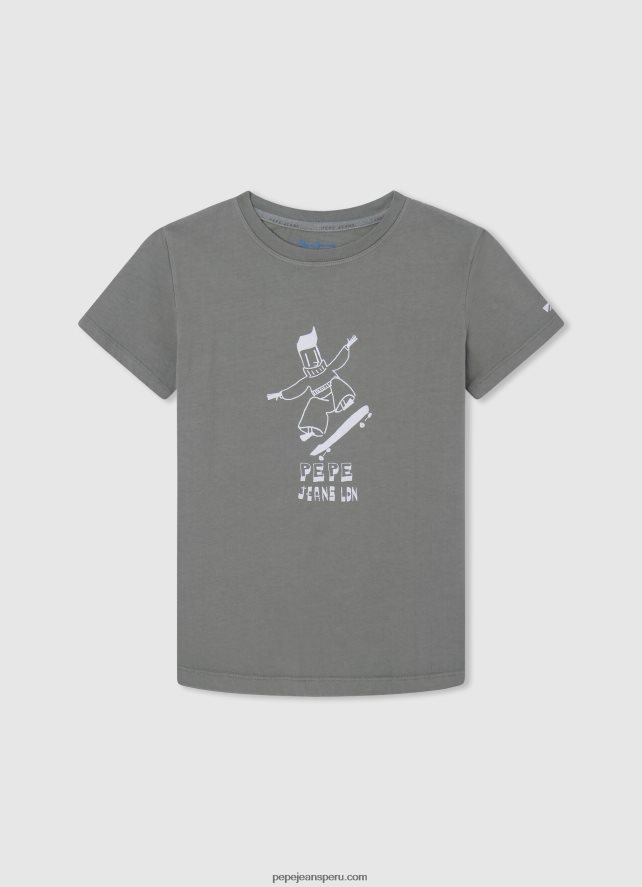 chico playera con logo y efecto desgastado Pepe Jeans 44JTZ1615 Marfil - Imagen 3