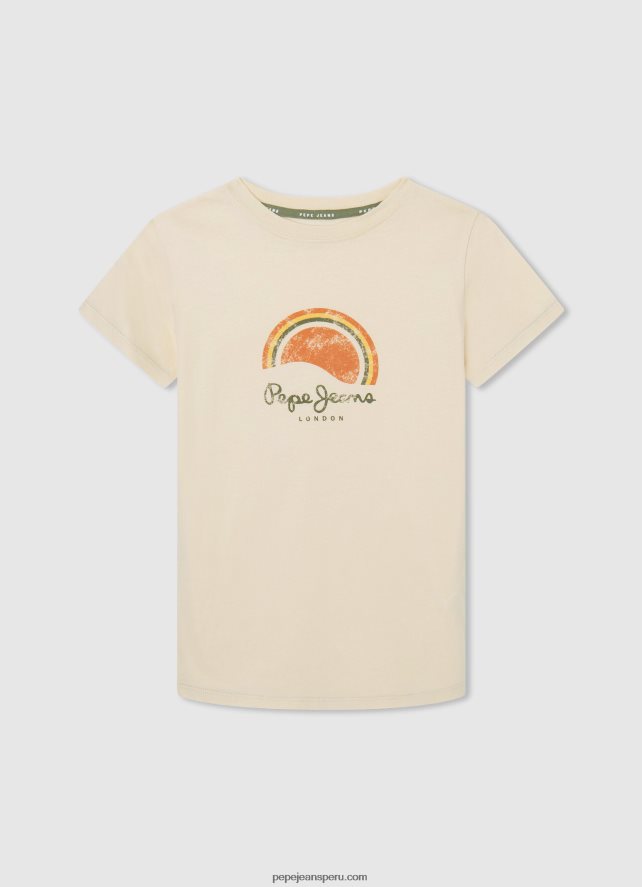 chico playera con logo y efecto desgastado Pepe Jeans 44JTZ1615 Marfil - Imagen 1