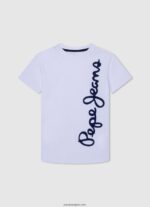 chico playera de manga larga con logo en el frente Pepe Jeans 44JTZ1619 blanco - Imagen 4