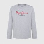 chico playera de manga larga con logo en el frente Pepe Jeans 44JTZ1631 gris marga