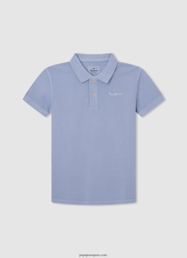 chico polo de piqué con logo bordado Pepe Jeans 44JTZ1661 blanco - Imagen 5