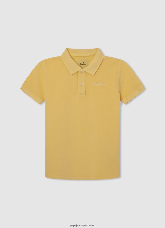chico polo de piqué con logo bordado Pepe Jeans 44JTZ1666 gris marga - Imagen 3