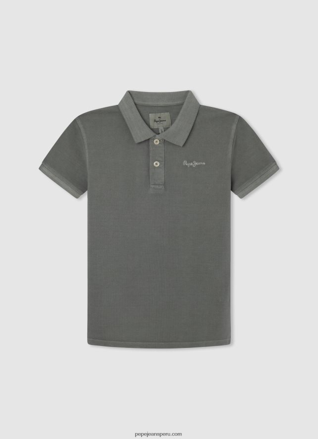 chico polo de piqué con logo bordado Pepe Jeans 44JTZ1666 gris marga - Imagen 5