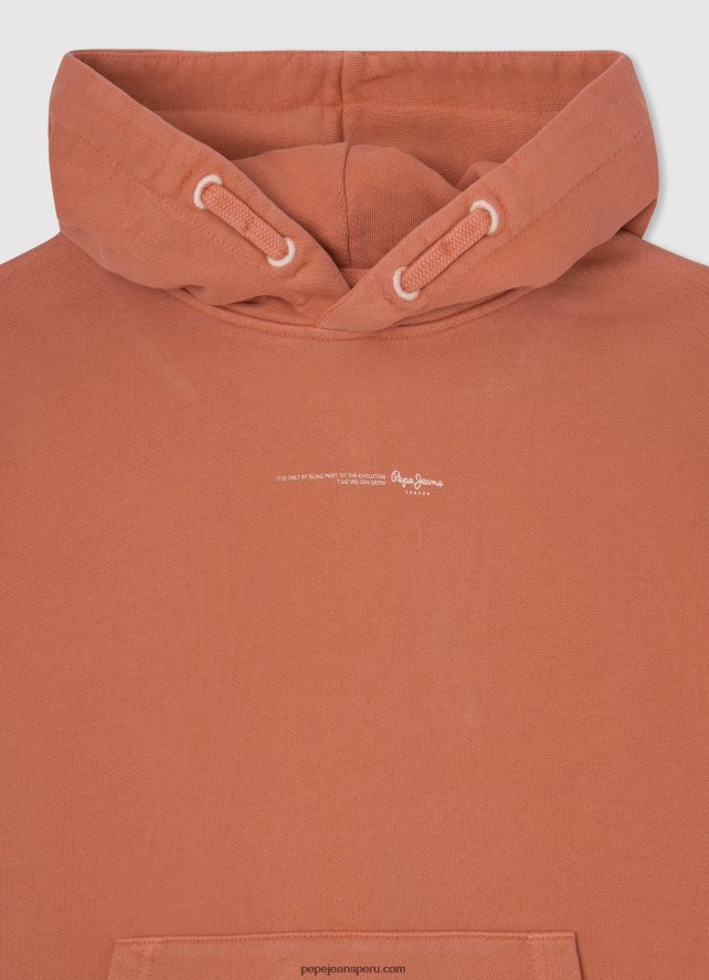 chico suéter con capucha de algodón Pepe Jeans 44JTZ1598 calabaza naranja - Imagen 3