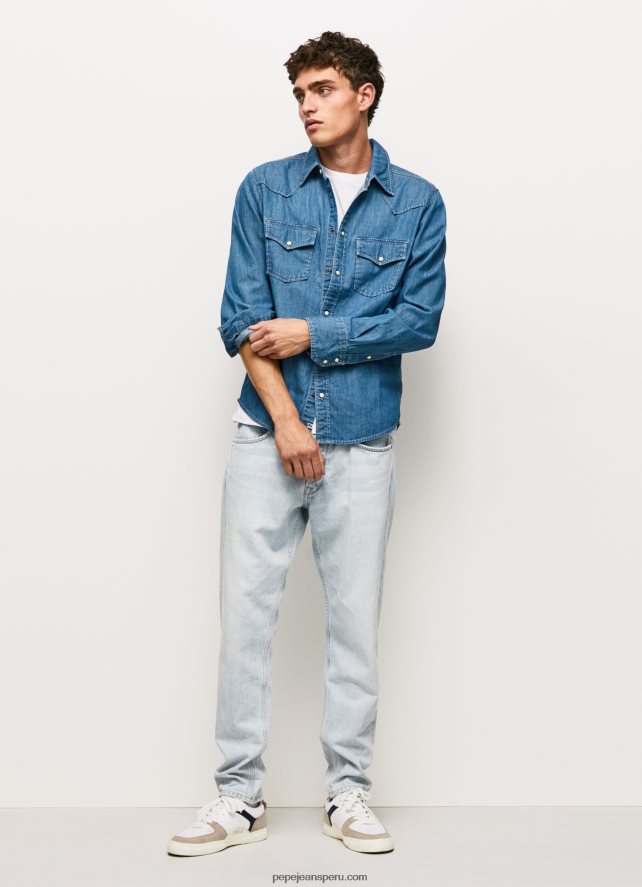 hombres camisa de mezclilla de corte estándar carson Pepe Jeans 44JTZ1020 mezclilla - Imagen 2