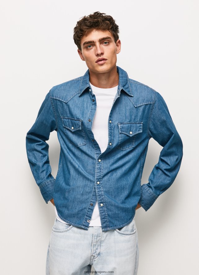 hombres camisa de mezclilla de corte estándar carson Pepe Jeans 44JTZ1020 mezclilla - Imagen 3