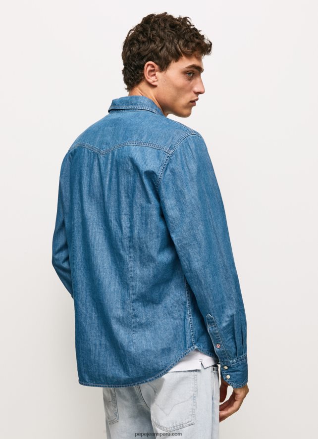 hombres camisa de mezclilla de corte estándar carson Pepe Jeans 44JTZ1020 mezclilla - Imagen 4