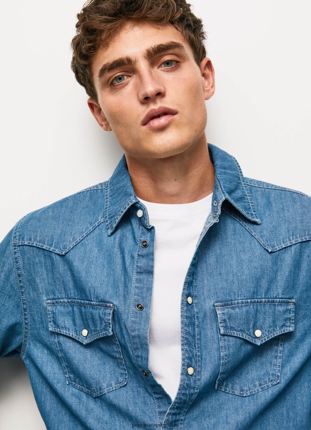 hombres camisa de mezclilla de corte estándar carson Pepe Jeans 44JTZ1020 mezclilla - Imagen 1