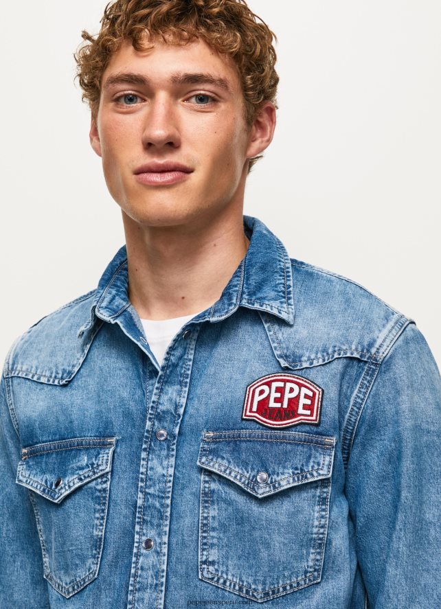 hombres camisa de mezclilla de corte estándar Noah Pepe Jeans 44JTZ1049 mezclilla - Imagen 3
