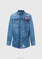 hombres camisa de mezclilla de corte estándar Noah Pepe Jeans 44JTZ1049 mezclilla - Imagen 5