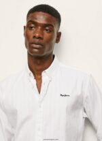 hombres camisa dobby a rayas lisselton Pepe Jeans 44JTZ1064 blanco - Imagen 3
