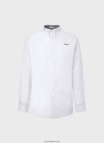 hombres camisa dobby a rayas lisselton Pepe Jeans 44JTZ1064 blanco - Imagen 5