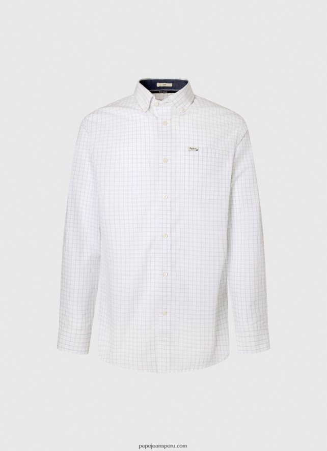 hombres camisa larry slim fit de popelina Pepe Jeans 44JTZ1028 blanqueador azul - Imagen 5