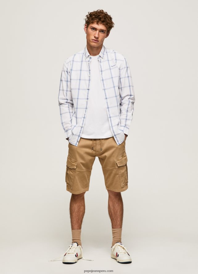 hombres camisa lorian slim fit de popelina Pepe Jeans 44JTZ1029 Marfil - Imagen 2