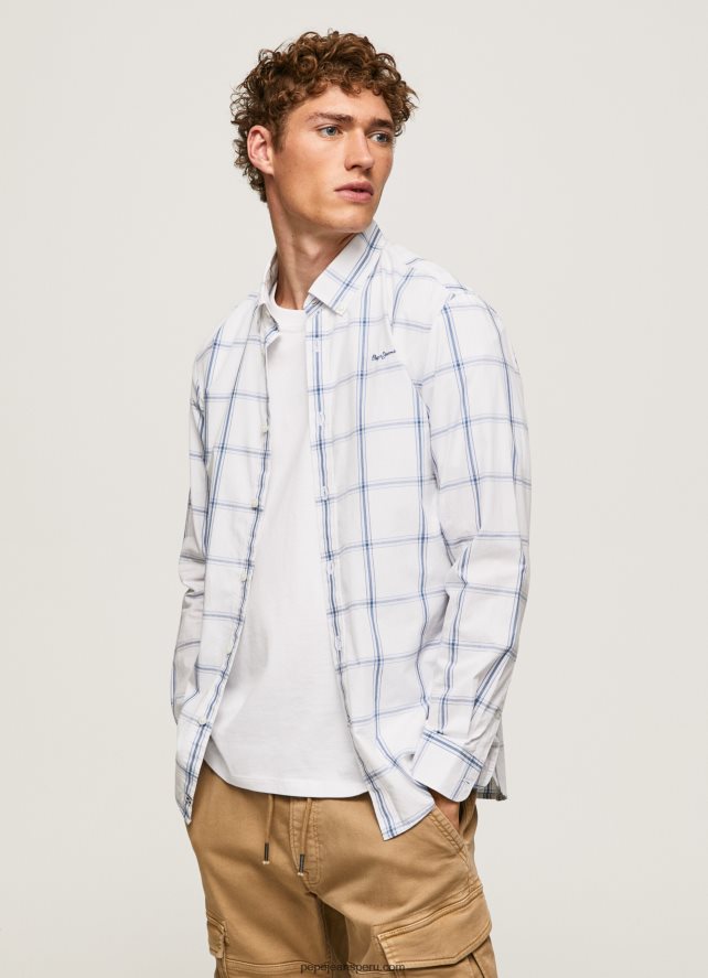 hombres camisa lorian slim fit de popelina Pepe Jeans 44JTZ1029 Marfil - Imagen 1
