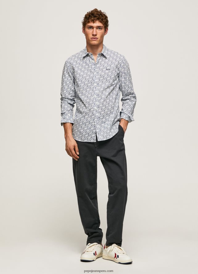 hombres camisa lou slim fit de popelina Pepe Jeans 44JTZ1070 blanco - Imagen 2