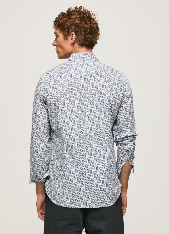 hombres camisa lou slim fit de popelina Pepe Jeans 44JTZ1070 blanco - Imagen 4