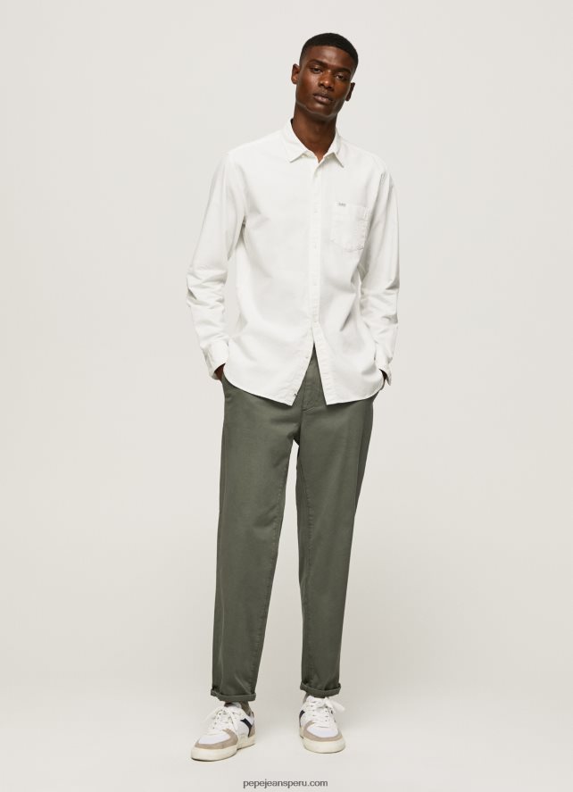 hombres camisa oxford de corte regular fabio Pepe Jeans 44JTZ1031 blanco - Imagen 2